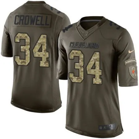 Browns #34 Isaiah Crowell Green Youth Stitched NFL Limited Salute to Service Jersey