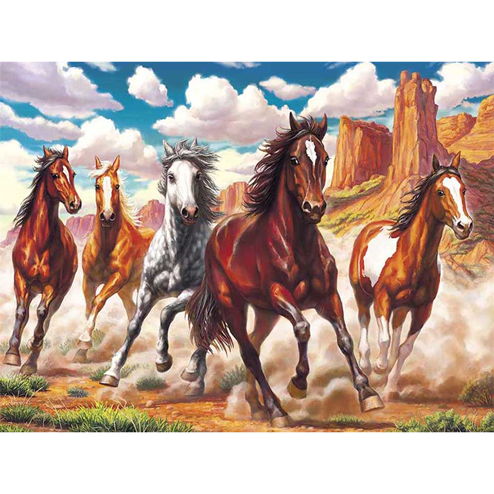 

Galloping Horses - Square Drill Diamond Painting - 50*40CM, 501 Original