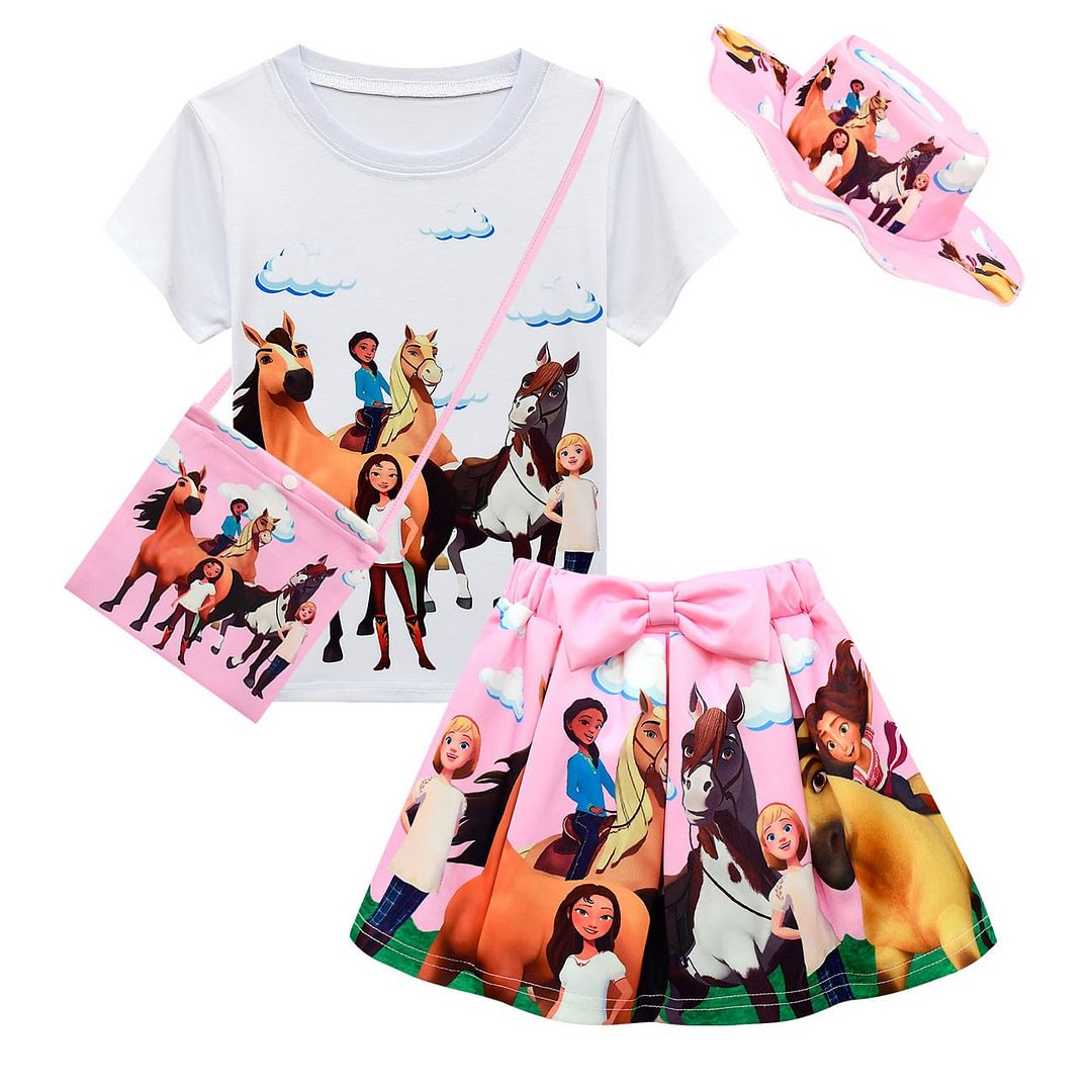 Spirit Untamed Suit Shirt Skirt Crossbody Bag Sunhat Outfits for Girls