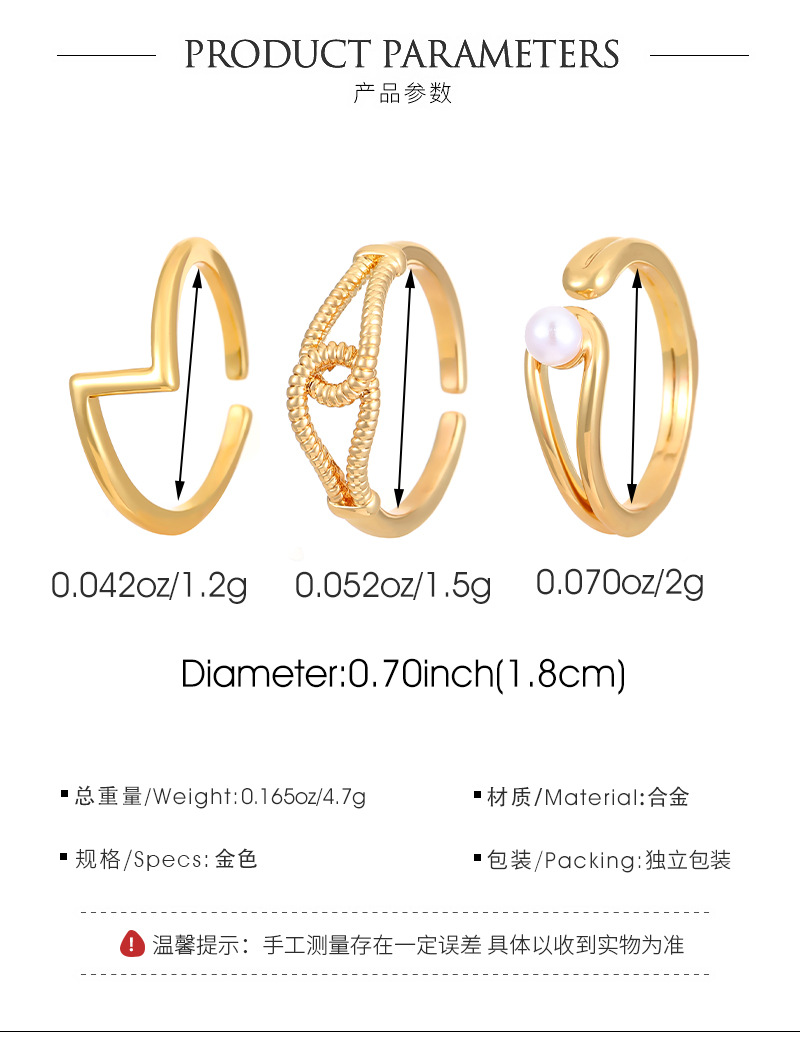 Geometric twisted pearl gold plated ring