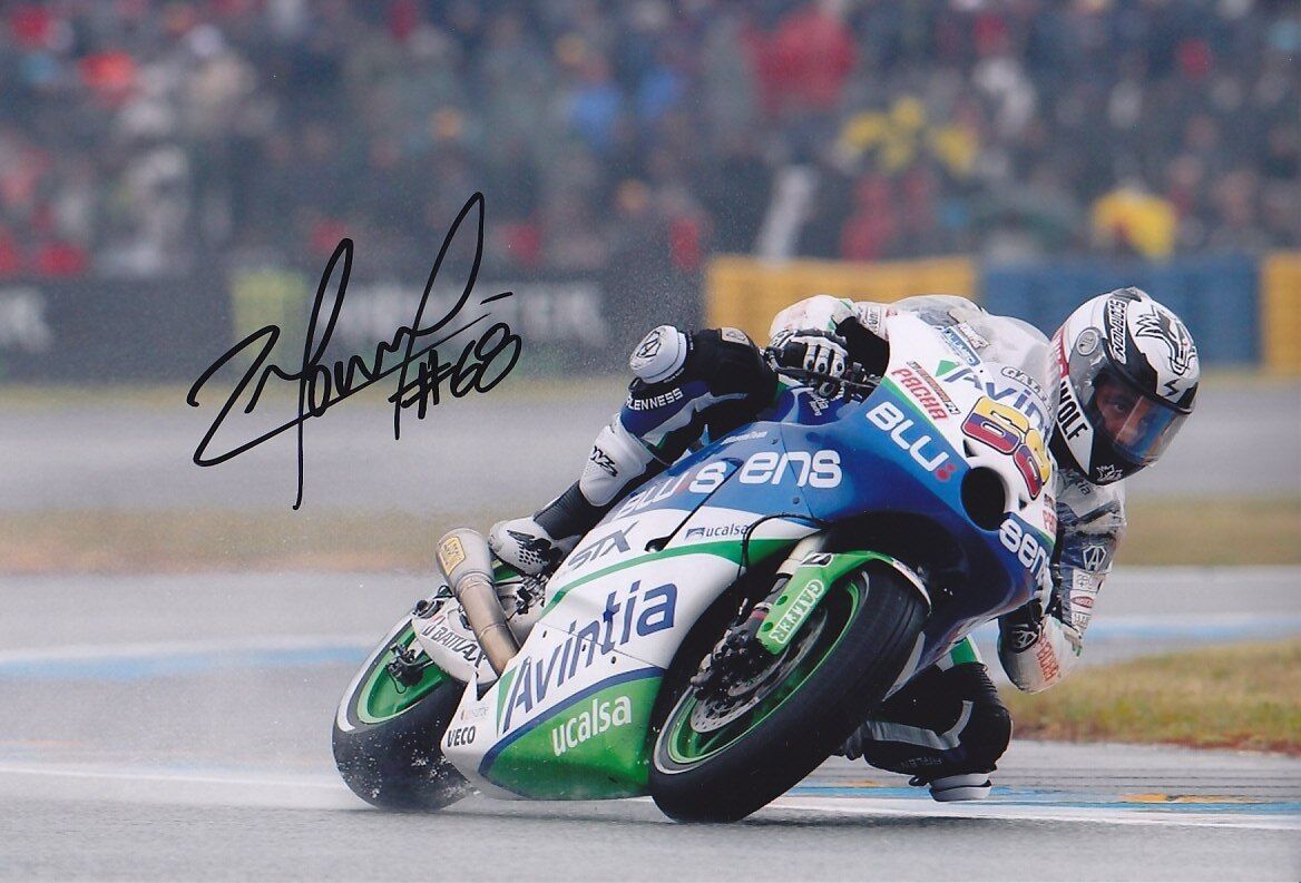 MotoGP YONNY HERNANDEZ Signed AVINTIA BLUSENS BQR Colour 12x8 Photo Poster painting