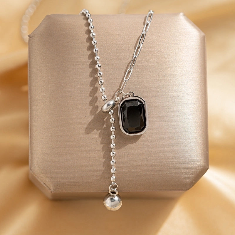 Elegant Leaf Heart Shape Lock 304 Stainless Steel Copper Rhinestones Zircon 18K Gold Plated K Gold Plated Plating Inlay Pendant Necklace