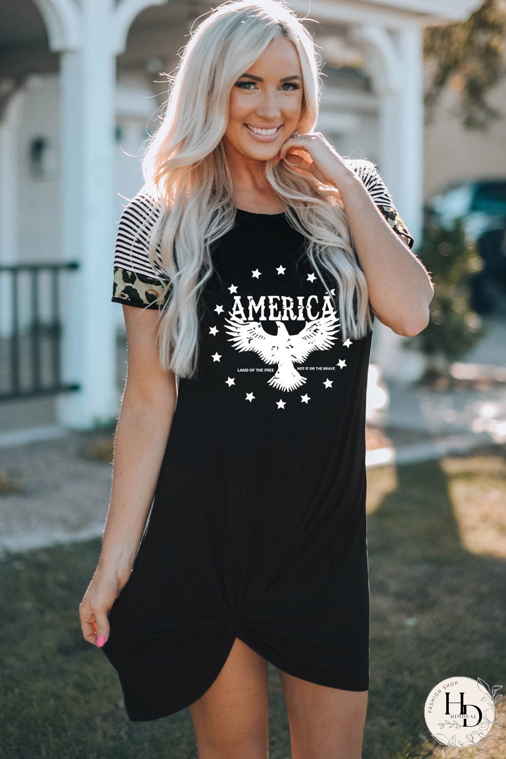 AMERICA Eagle Graphic Twisted Dress