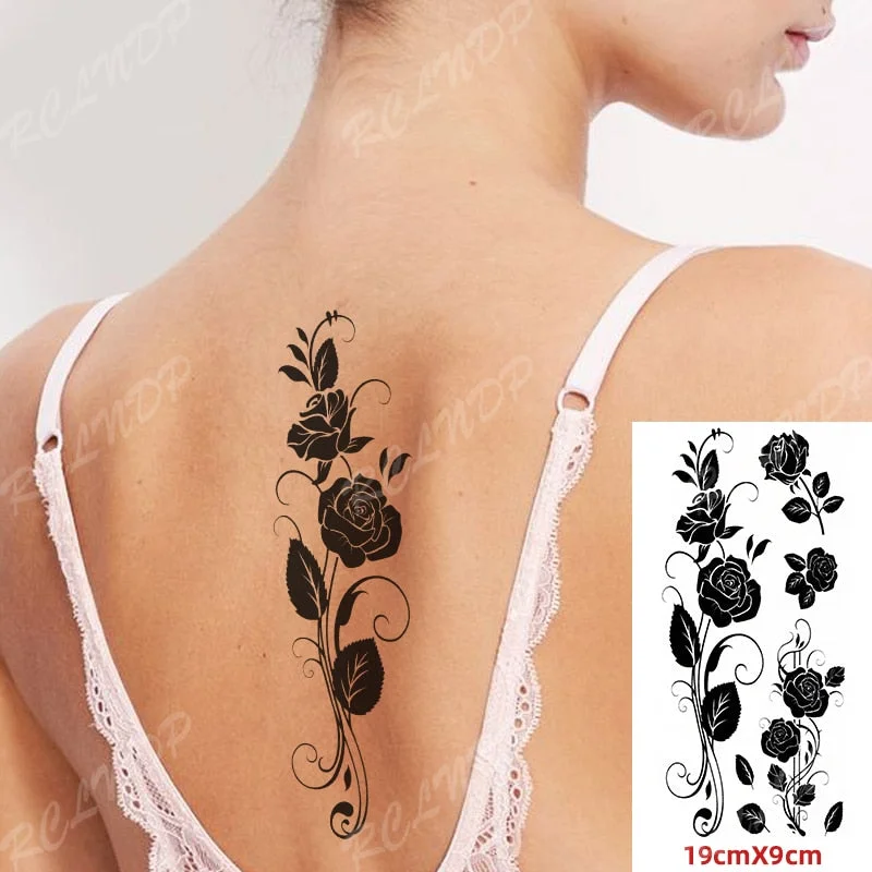 Waterproof Temporary Tattoo Sticker Sexy Thigh Love Sick English Words Gothic Water Transfer Fake Tatto Flash Tatoo for Women
