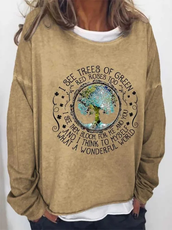 Hippie What A Wonderful World Print Sweatshirt