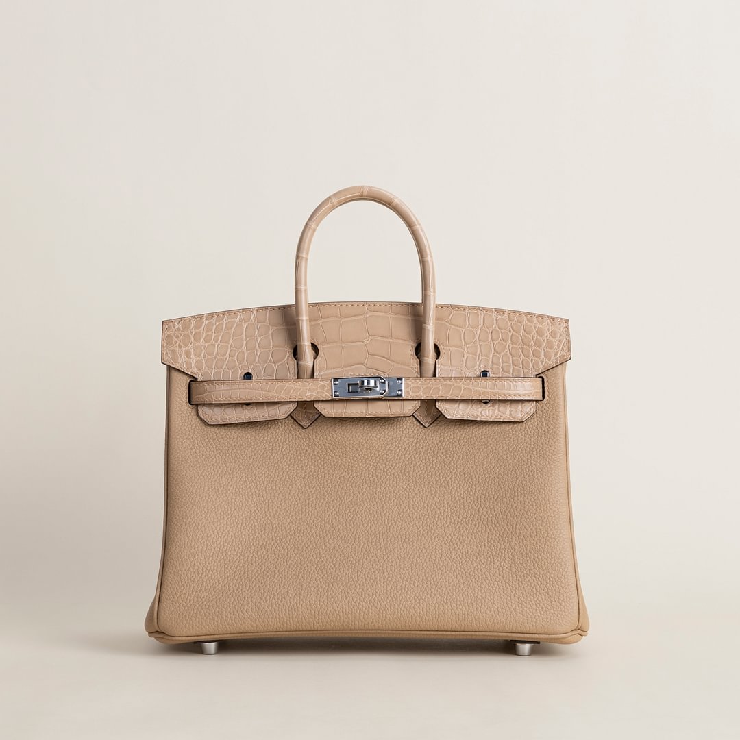 Birkin 25cm Touch Togo/Matte Alligator Crocodile 0M Chai PHW