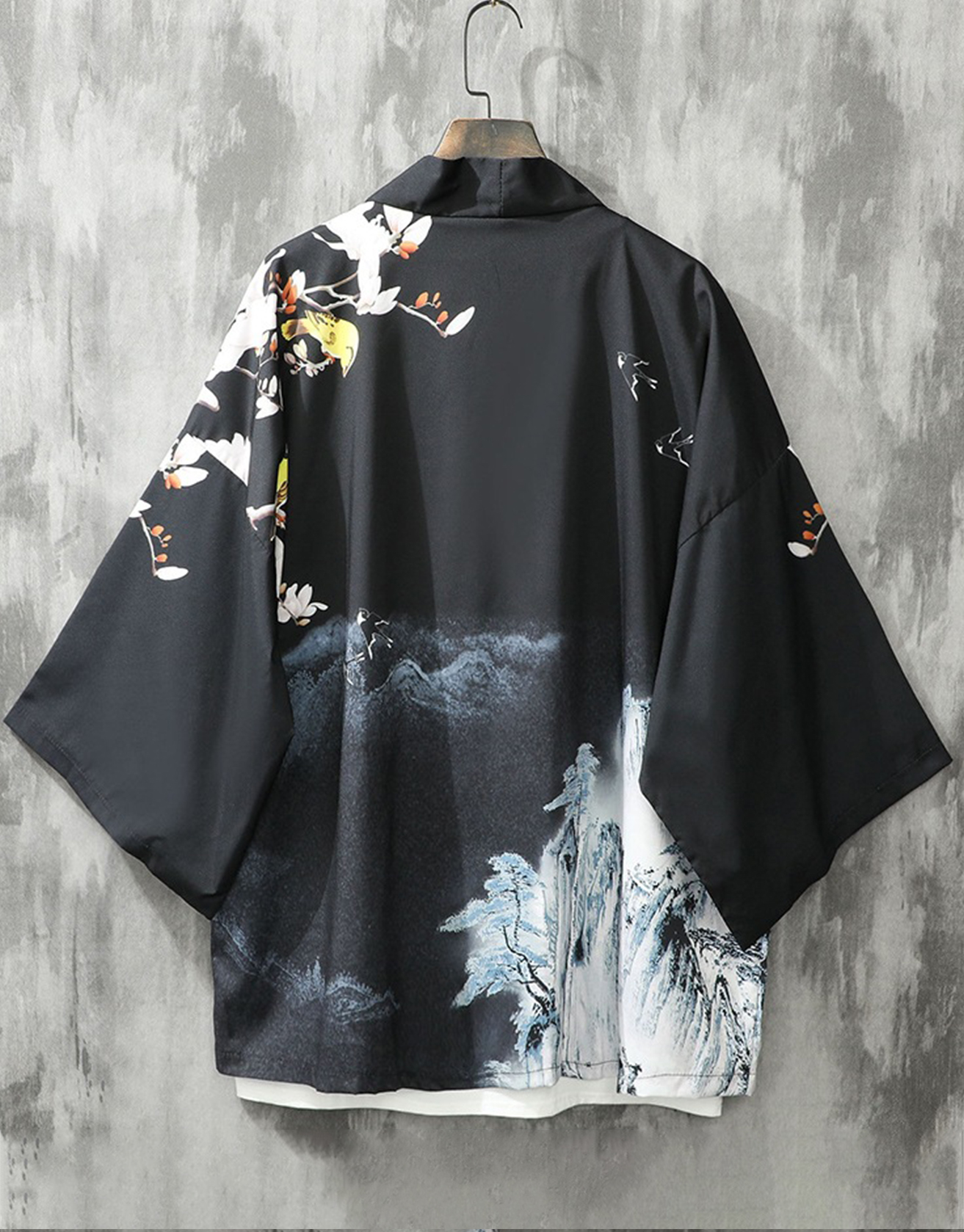 Plum Blossom Yellow Bird Ukiyo-e Cardigan Jacket / TECHWEAR CLUB / Techwear