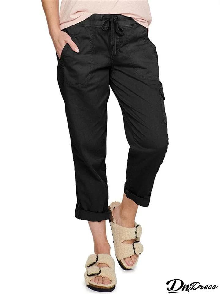 Women's Summer Comfort Drawstring Casual Cargo Pants