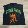 Vintage distressed custom printed sleeveless T-shirt