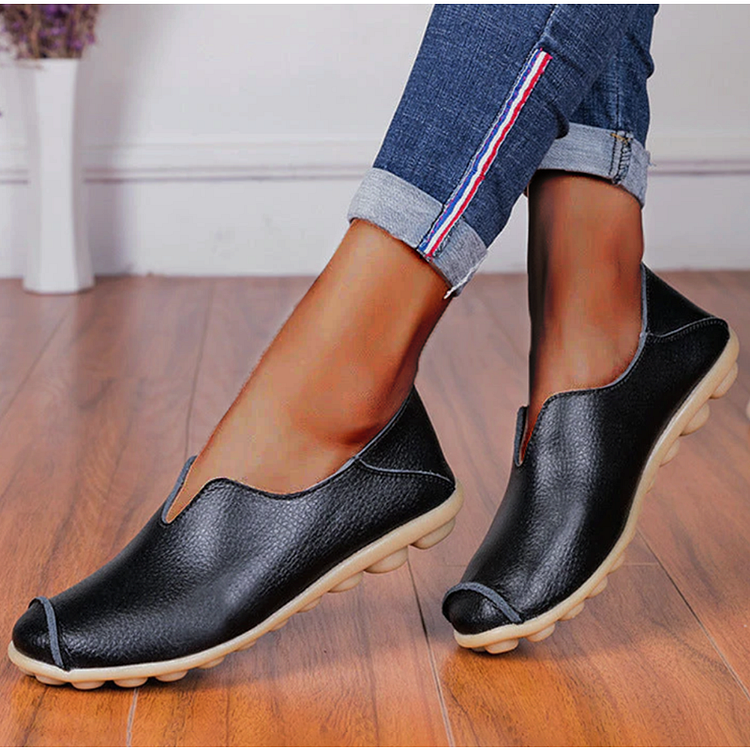 Women's Casual Flat Heel Cow Tendon Low Top Shoes