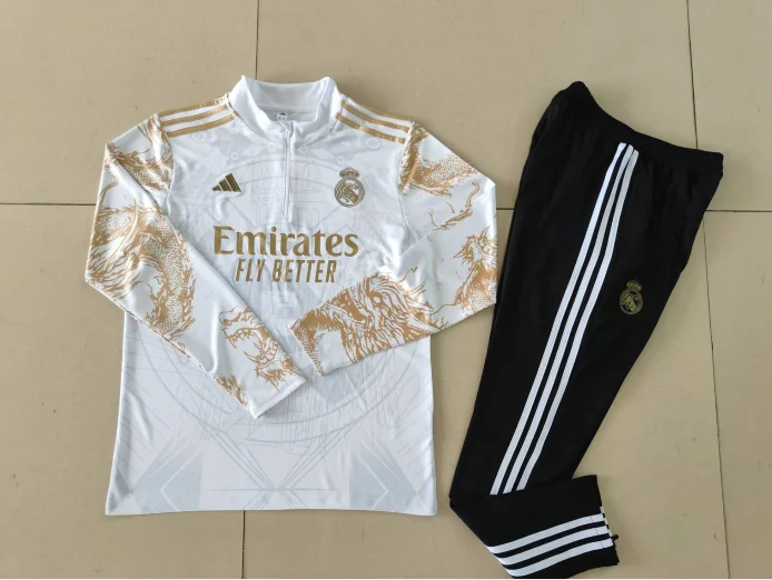 24/25 Real Madrid Half-Pull Training Kit Football Thai Quality