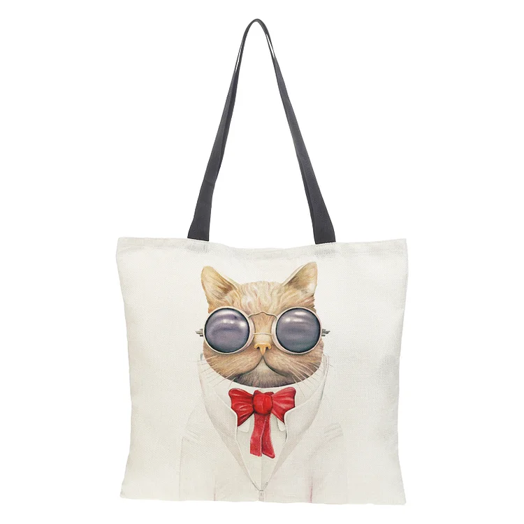 Linen Eco-friendly Tote Bag - Animal portraits
