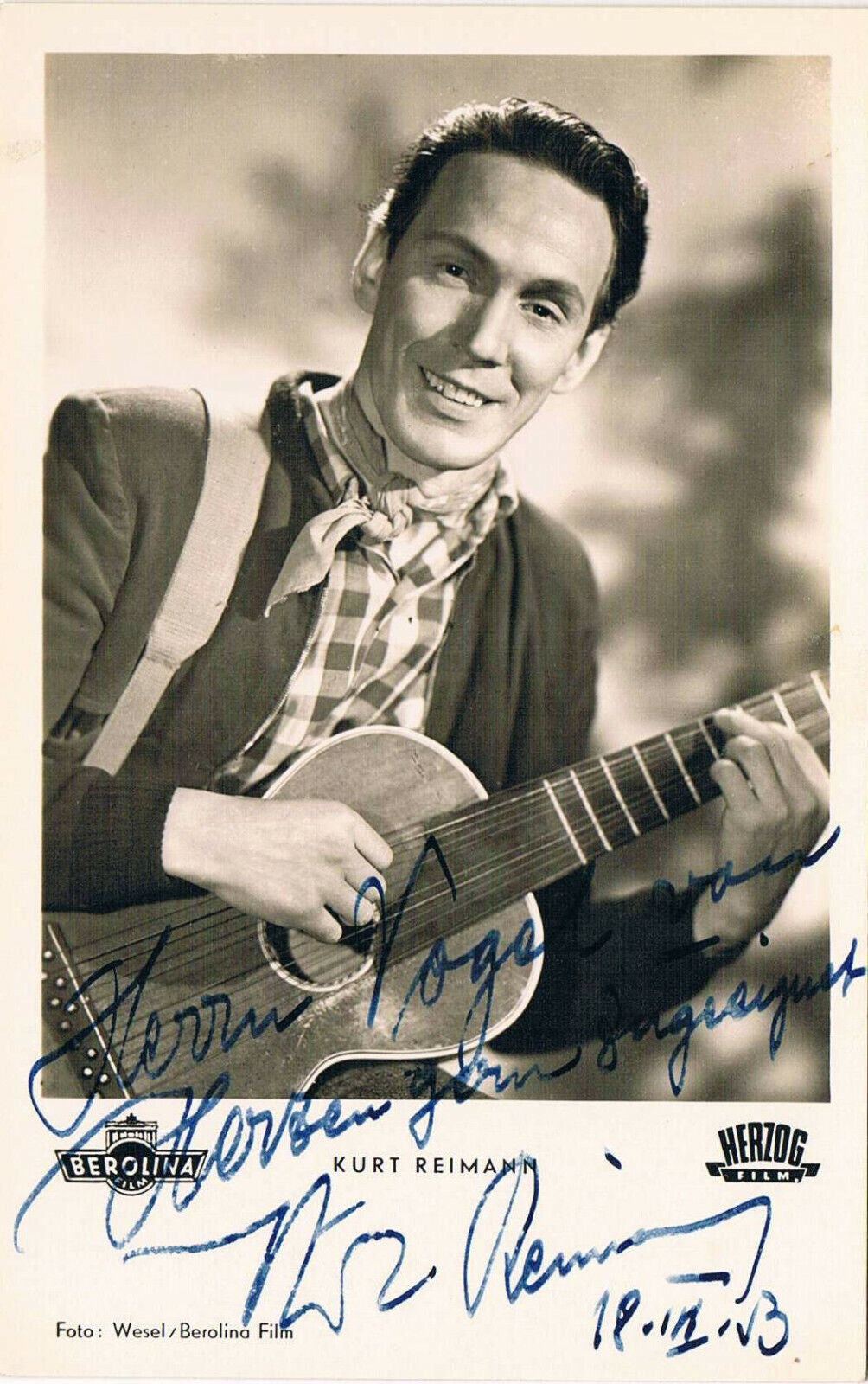 Kurt Reimann 1913-2001 autograph signed postcard Photo Poster painting 3.5x5.5