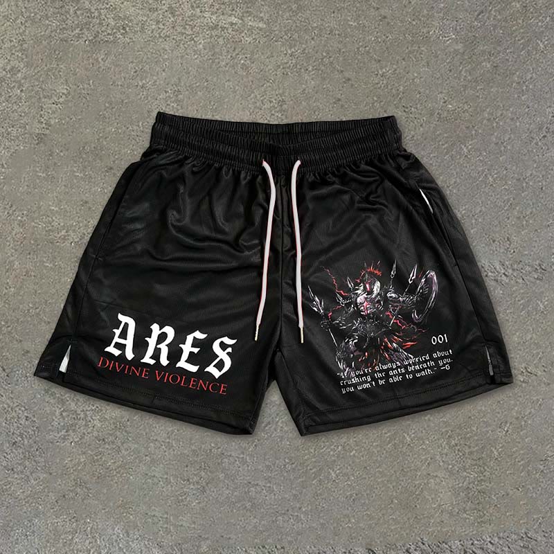 Sopula Ares Print Casual Street Mesh Shorts - SOPULA