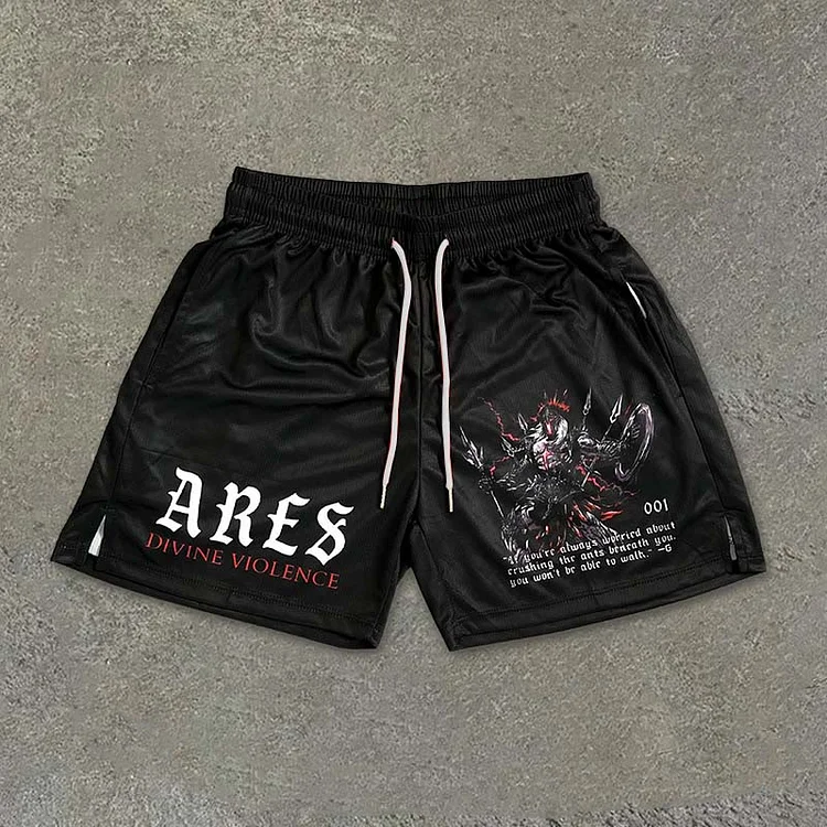 Sopula Ares Print Casual Street Mesh Shorts
