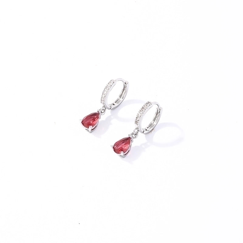 1 Pair Casual Basic Sweet Round Water Droplets Plating Inlay 304 Stainless Steel Zircon Rhodium Plated Drop Earrings