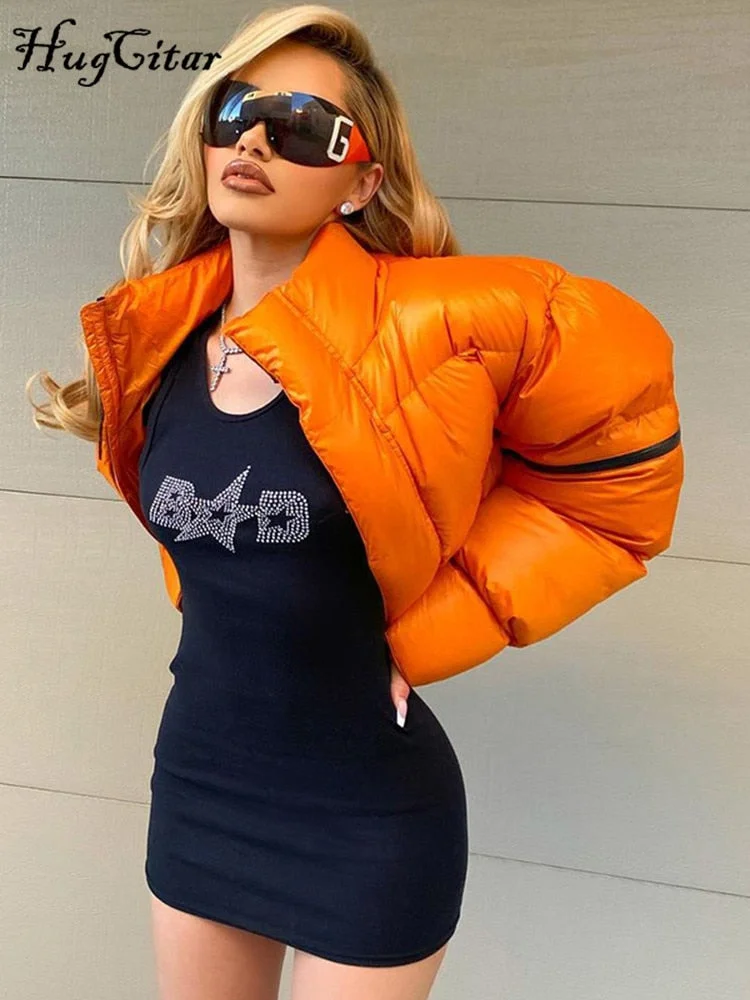 Hugcitar 2021 Sleeveless Sequined Letter Print Sexy Mini Dress Summer Women Fashion Streetwear Outfits Y2K Party Clothing