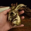 Brass Creative Little Sheep Monster Figurine: Dark and Cute Desktop Art