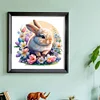 Bunny In Flowers - 18CT Stamped Cross Stitch 25*25cm/9.84*9.84in