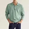 Polo Homme D&eacute;contract&eacute; &agrave; Col en V et Manches Longues