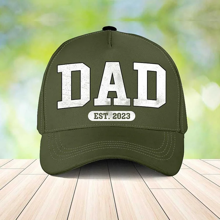 Customized Dad Est Vintage Cap, Dad Since Year Hat for Father, Daddy Headwear