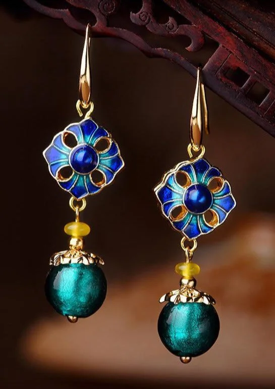 Ethnic Handmade Glaze Cloisonne Quality Drop Earrings