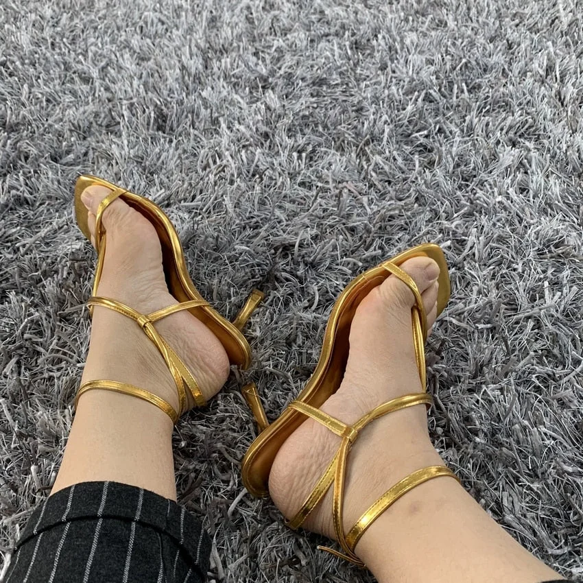 Summer Women Sandals Narrow Band Vintage Open Toe High Heels Buckle Strap High Heel Sandals Women Designer Fashion Shoes Women