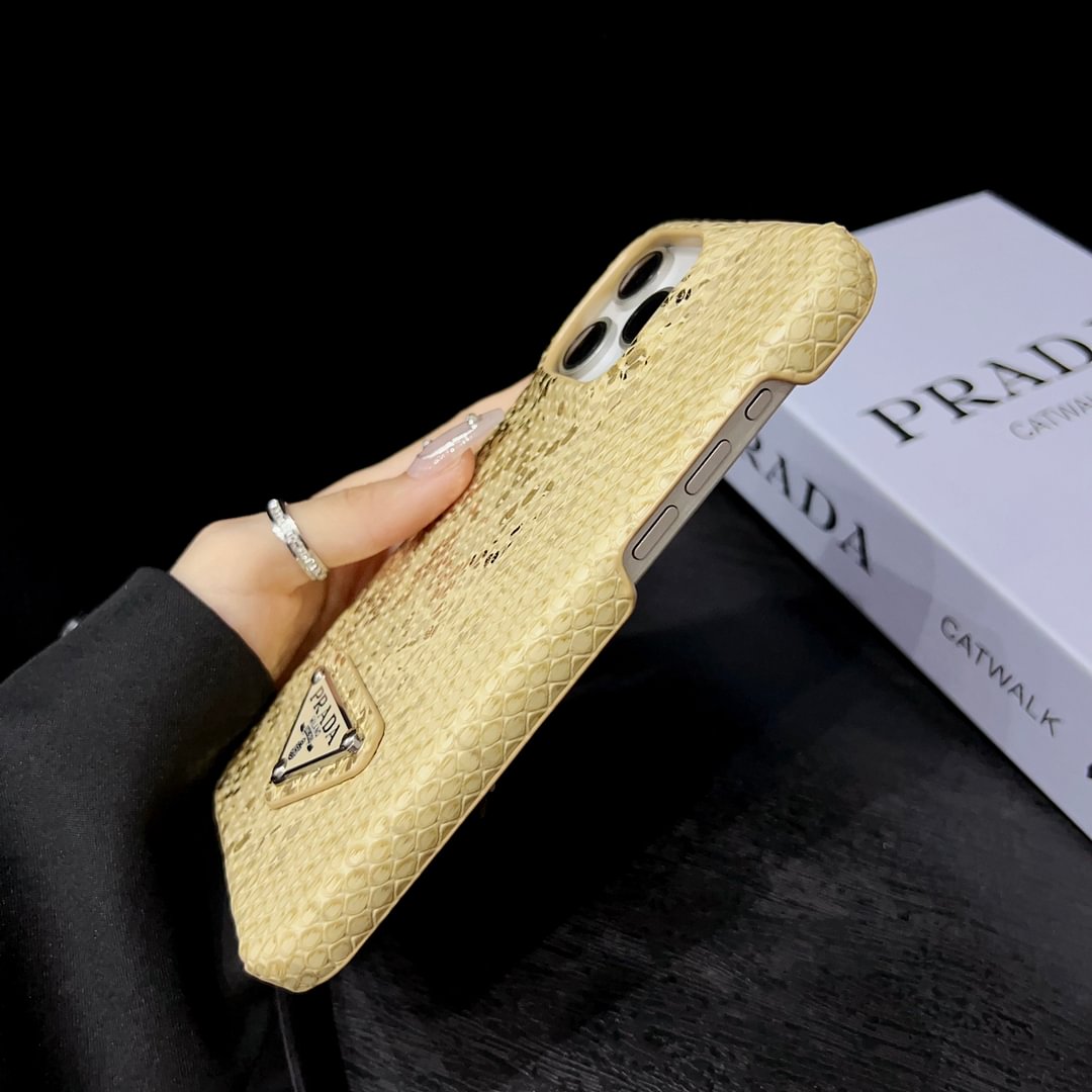 Prada Luxury Python PU Leather Apple iPhone and Samsung Galaxy Phone Case