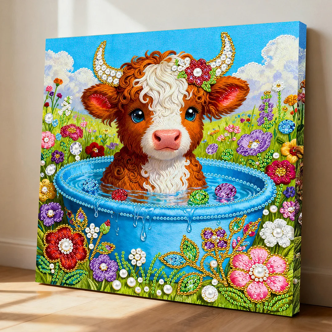 Calf Art Diamond Painting Kit for Adults Home Decor 25x25cm With Frame