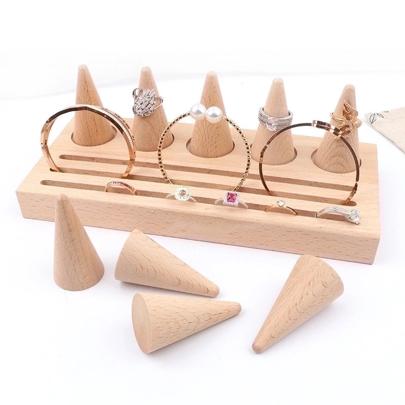 Minimalist Solid Color Beech Jewelry Rack