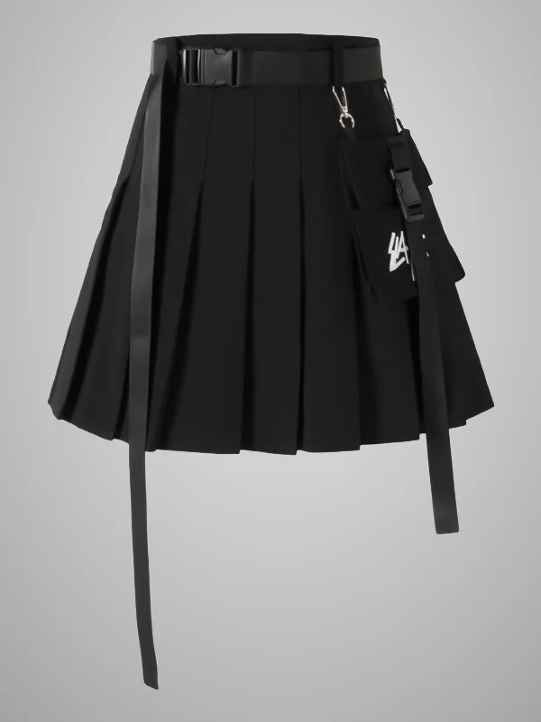 Goth Pleated Tempt A-line Skirts