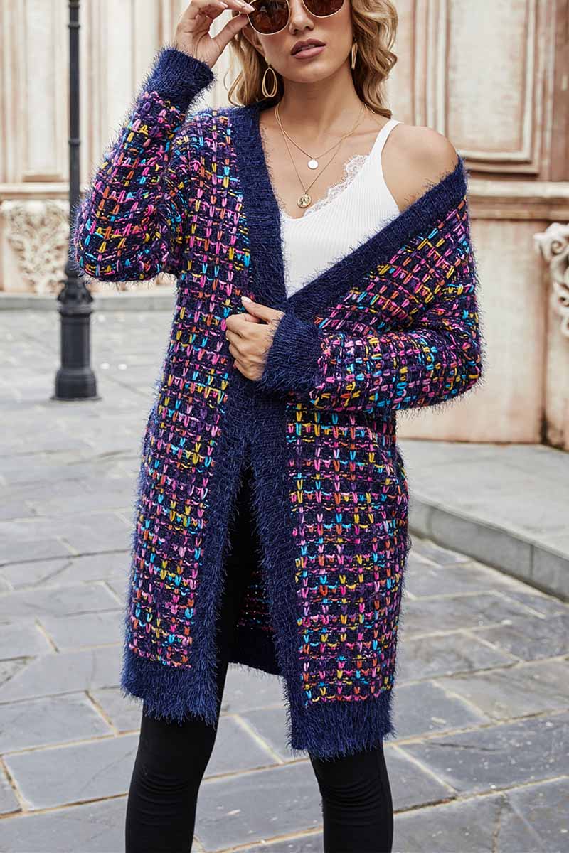 Rotimia Color Contrast Knit Coat
