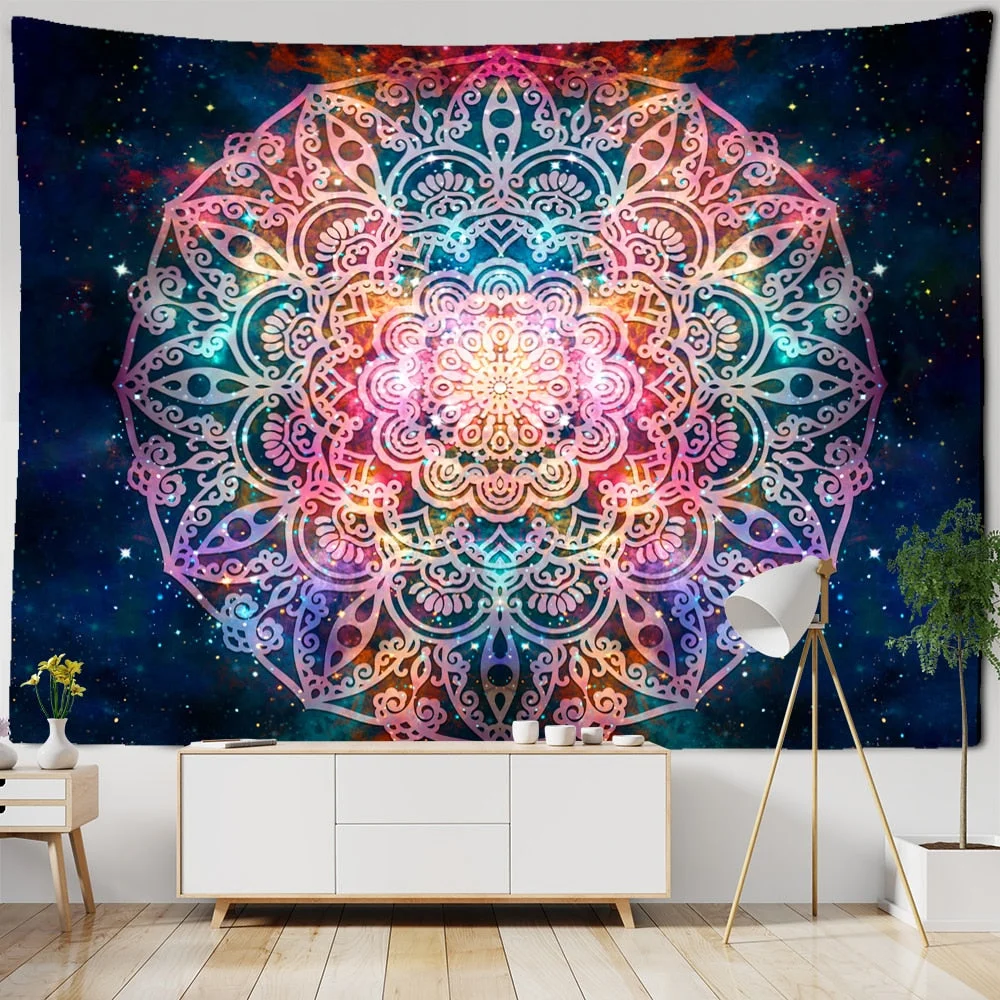 Starry Sky Mandala Tapestry Wall Hanging Psychedelic Witchcraft Abstract Hippie Tapiz Bohemian Home Decor