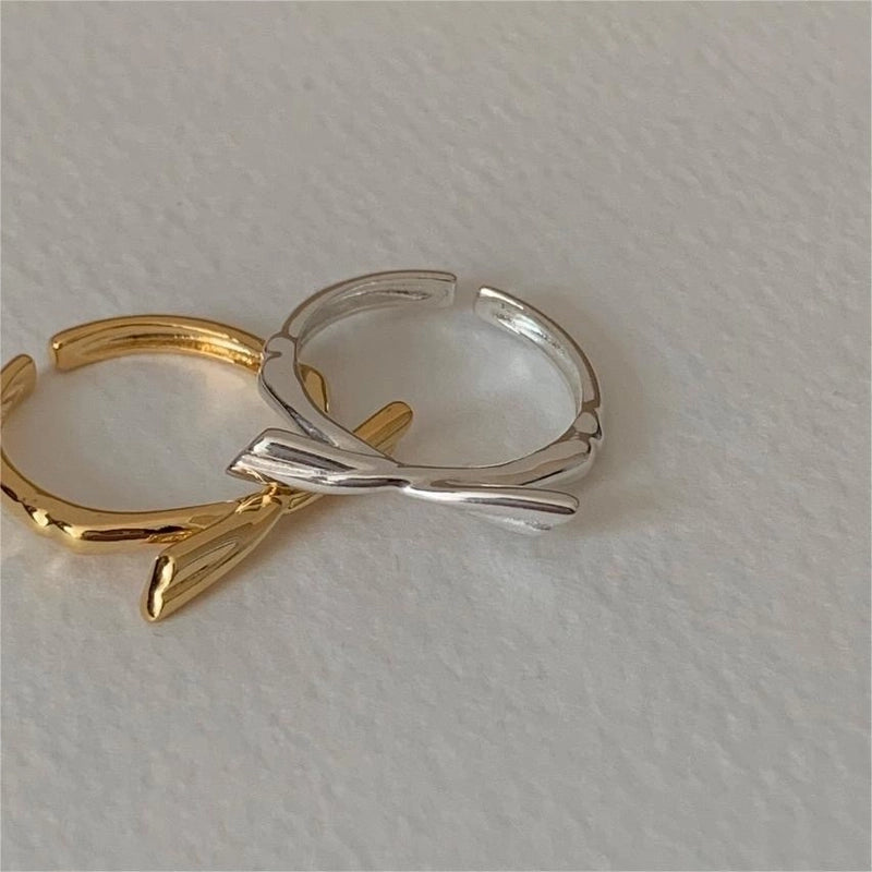 925 Sterling Silver Bow Knot Open Rings
