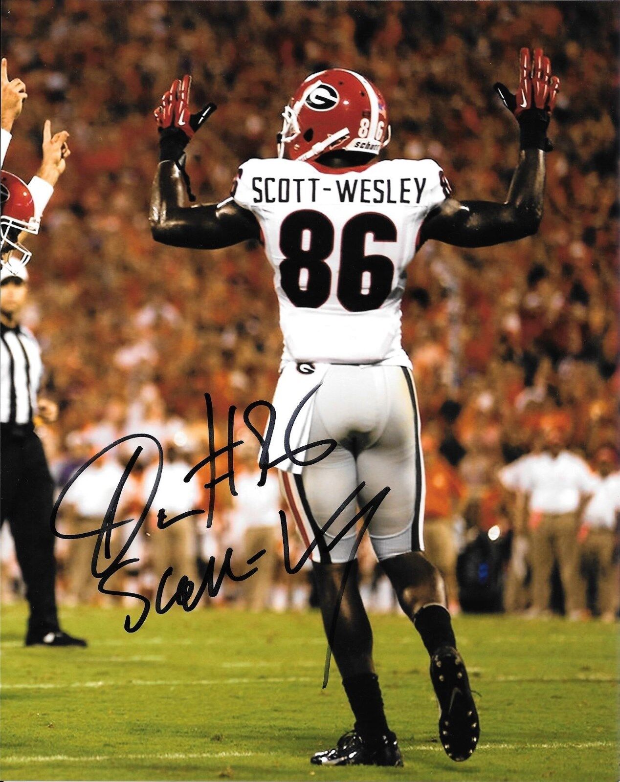 JUSTIN SCOTT-WESLEY HAND SIGNED GEORGIA BULLDOGS 8X10 Photo Poster painting W/COA