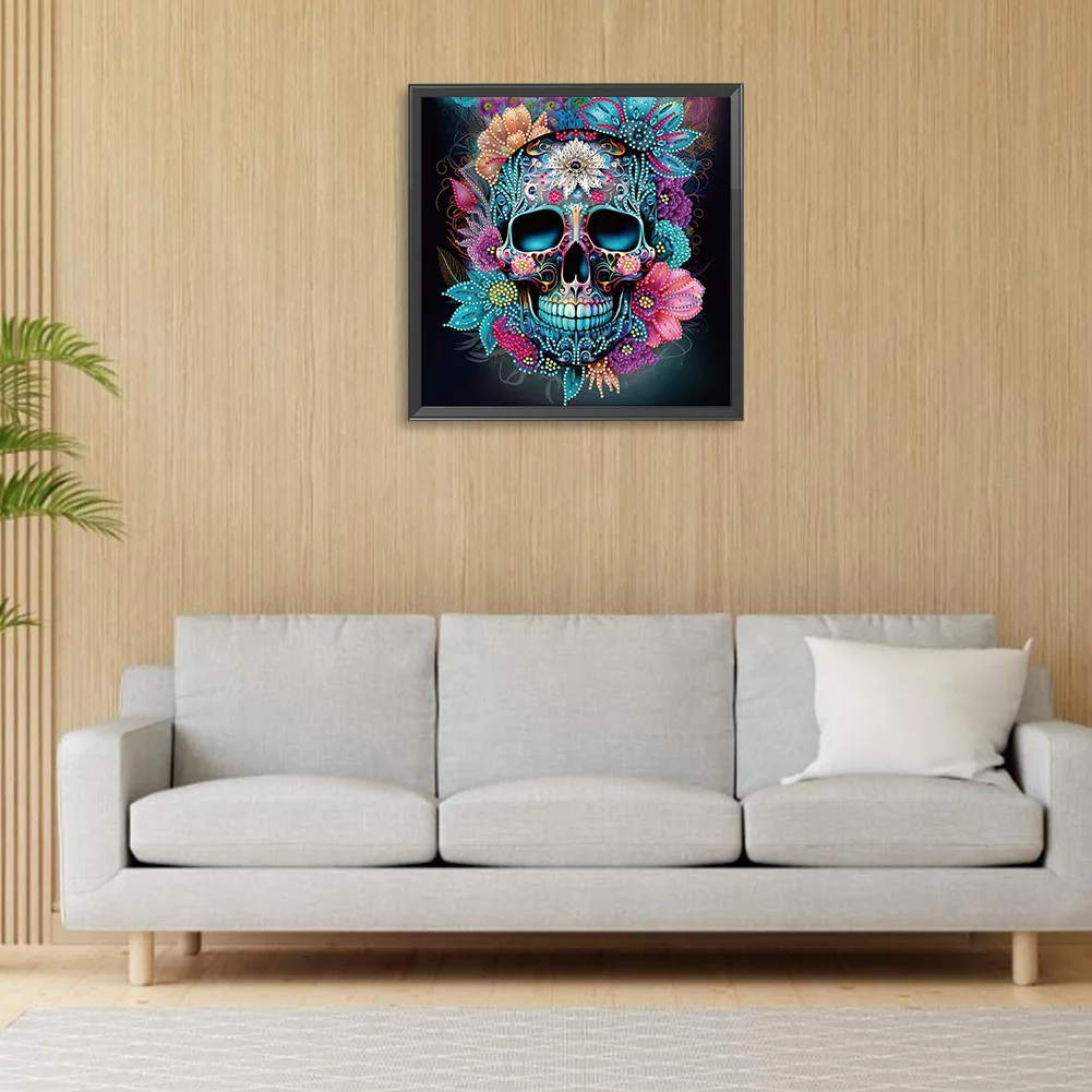 Diamond Painting - Partial Special Shaped Drill - Skull(30*30cm)