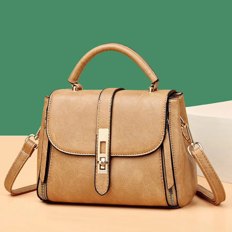 Women’s Medium All Seasons Pu Leather Solid Color Classic Style Square Flip Cover Handbag