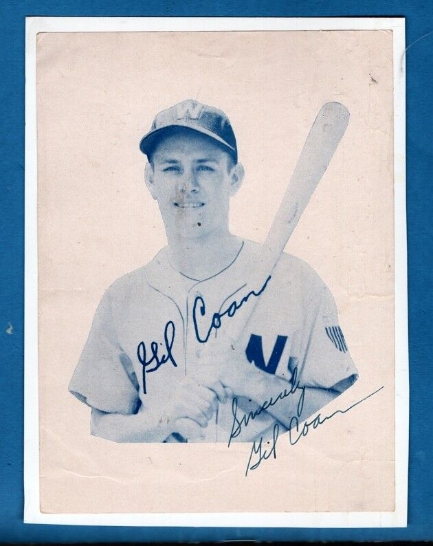 1940's GIL COAN -WASHINGTON SENATORS VINTAGE AUTOGRAPHED Photo Poster painting-4x6-d.2020