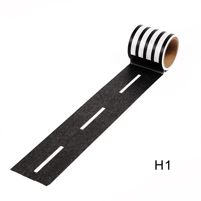 1PC/5m Railway Road Wide Paper Tapes New Creative Traffic Road Decorative Washi Tape As Stickers for Scrapbooking Masking Tape