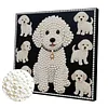 DIY Pearl Painting Puppy for Home Wall Decor with Frame(30*30cm)