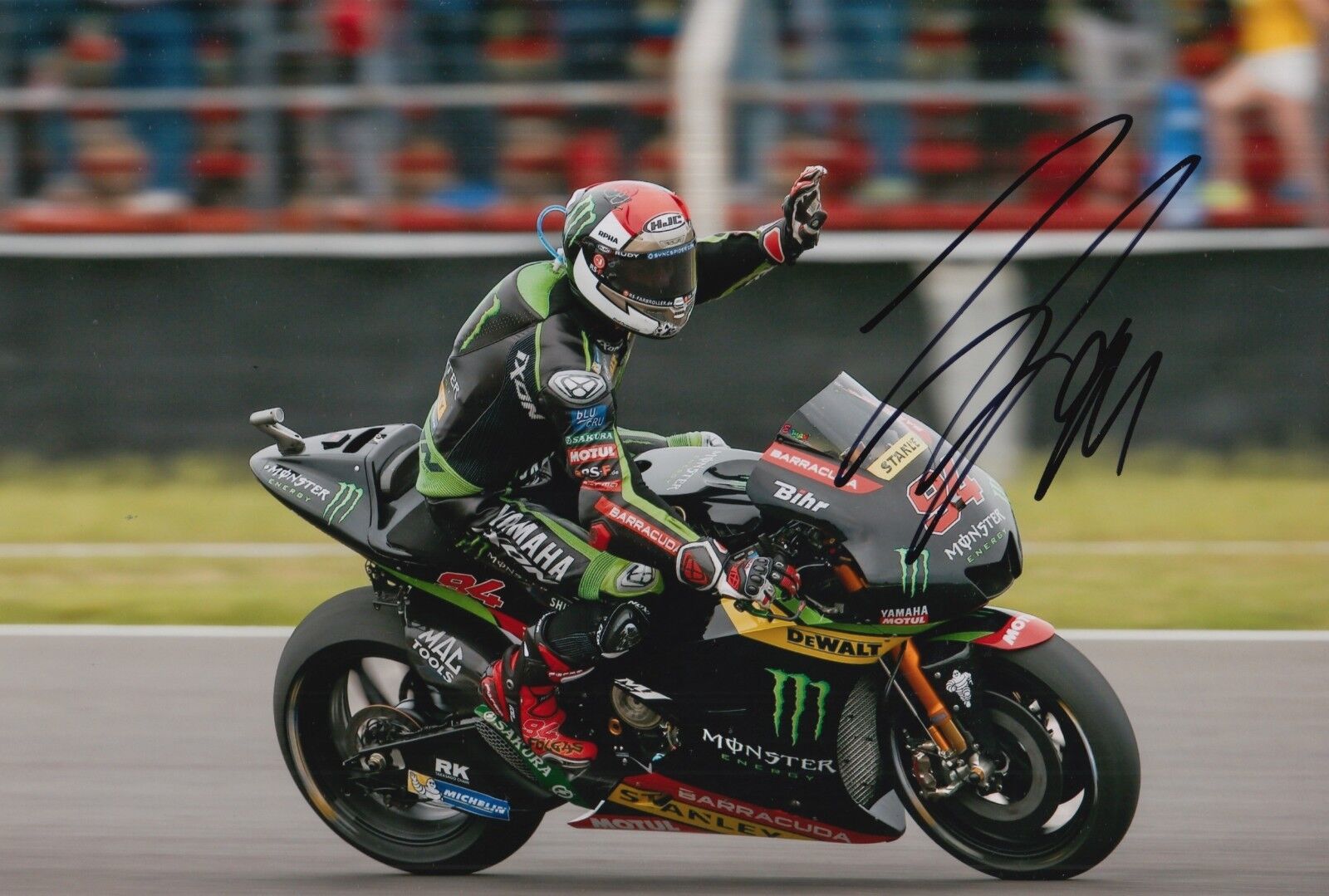 Jonas Folger Hand Signed Monster Yamaha Tech 3 12x8 Photo Poster painting 2017 MotoGP 8.