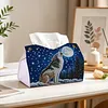 (24cm)Diamond Art Tissue Box Cover DIY PU Desktop Organizer Large(WOLF)