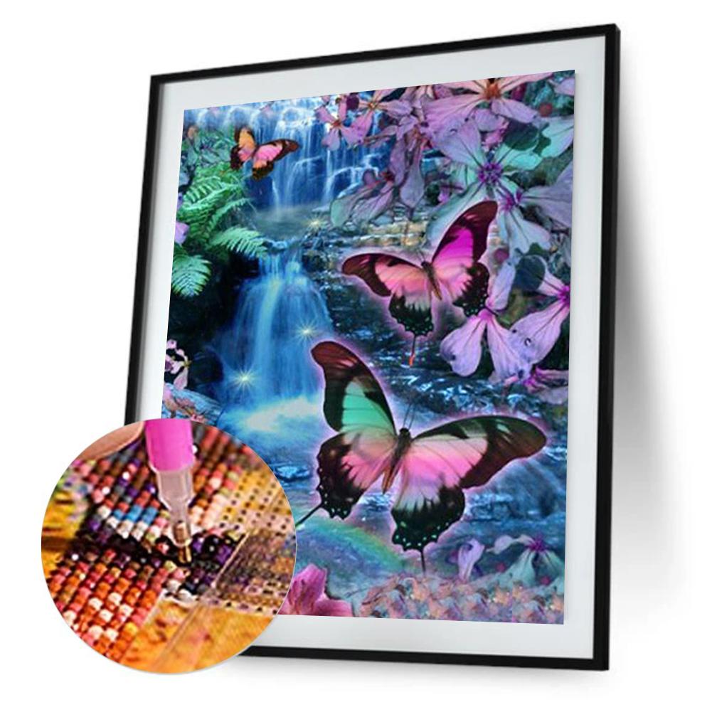 

30*40CM - Butterfly - Round Drill Diamond Painting, 501 Original