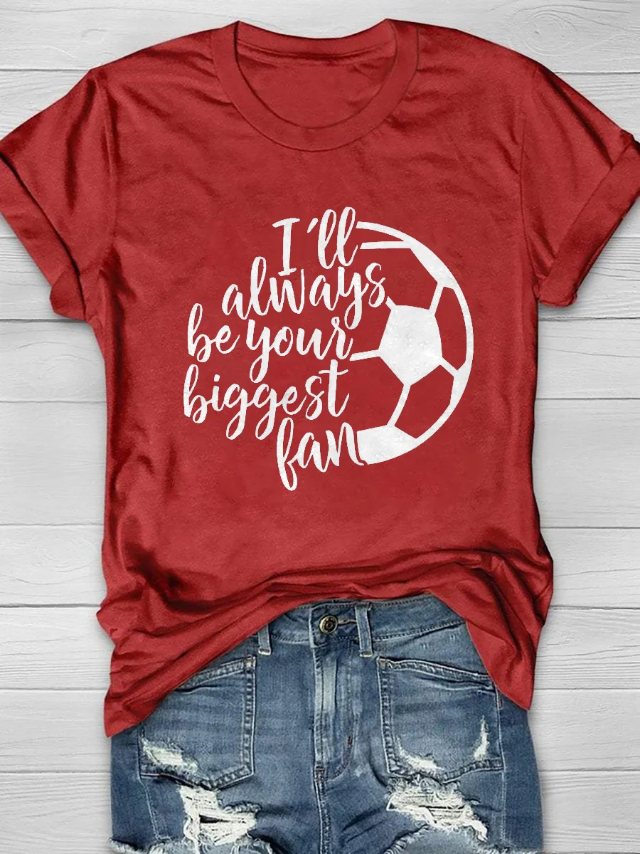 Trendy baseball print short-sleeved T-shirt