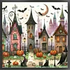 Halloween Hut - 11CT Stamped Cross Stitch - 50*50cm - Halloween