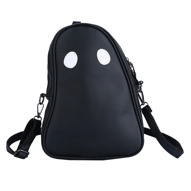 Ghost Messenger Bag Large Capacity PU Lovely Handbag Purse Unisex (Black)