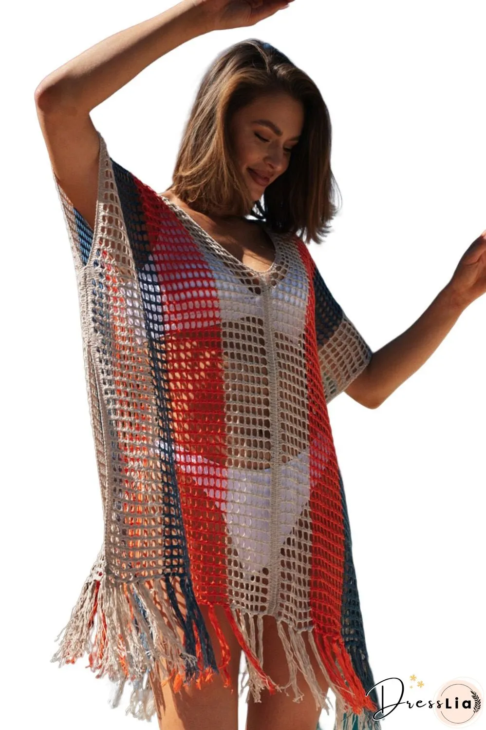 Tassel Crochet Beach Cover Up