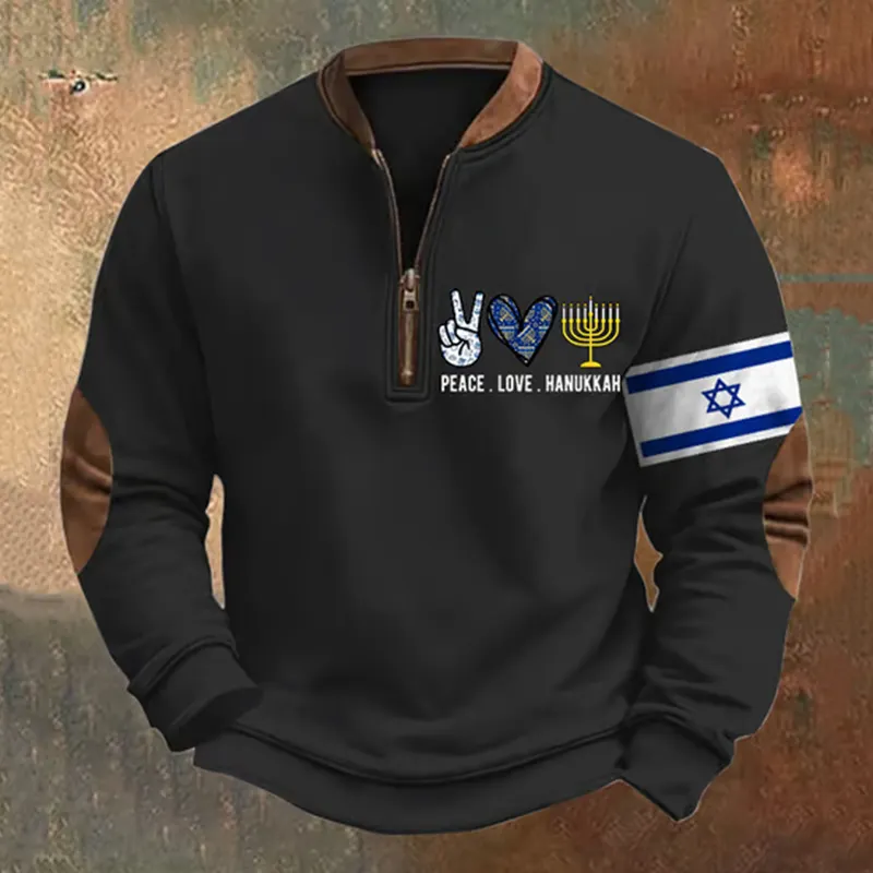 Men's Vintage Hanukkah Print Sweatshirt