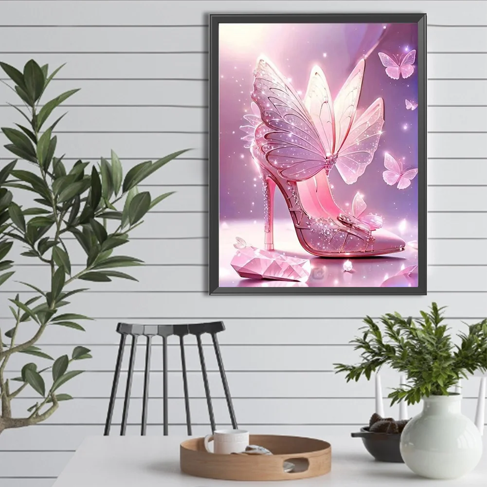Diamond Painting - Full Round Drill - Butterfly High Heels(Canvas|30*40cm)