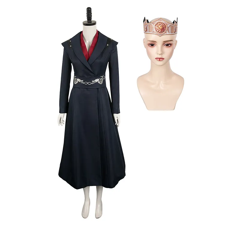 House Of The Dragon Season 2 (2024) Rhaenys Targaryen Black Dress Cosplay Costume